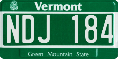 VT license plate NDJ184