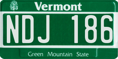 VT license plate NDJ186