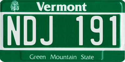 VT license plate NDJ191