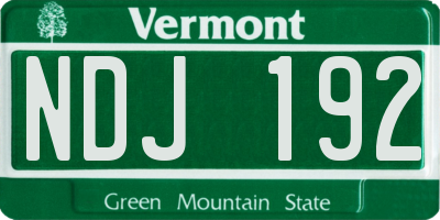 VT license plate NDJ192