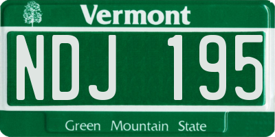 VT license plate NDJ195