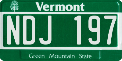 VT license plate NDJ197