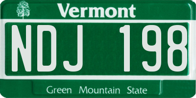 VT license plate NDJ198