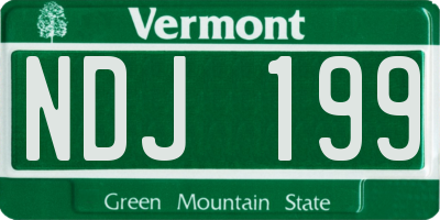 VT license plate NDJ199