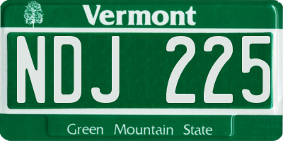 VT license plate NDJ225