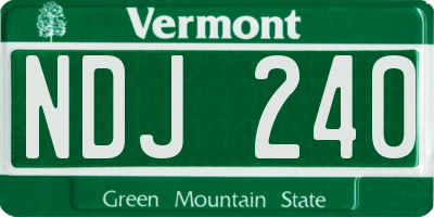 VT license plate NDJ240