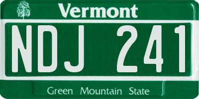 VT license plate NDJ241