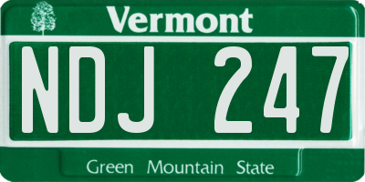 VT license plate NDJ247