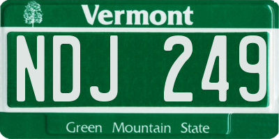 VT license plate NDJ249