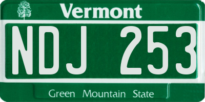 VT license plate NDJ253