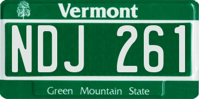VT license plate NDJ261