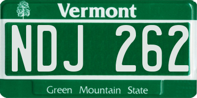 VT license plate NDJ262