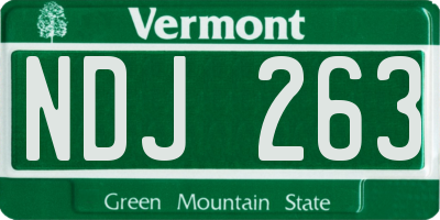 VT license plate NDJ263