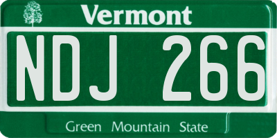 VT license plate NDJ266