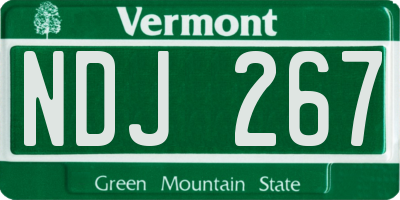 VT license plate NDJ267