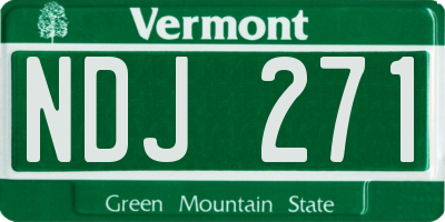 VT license plate NDJ271