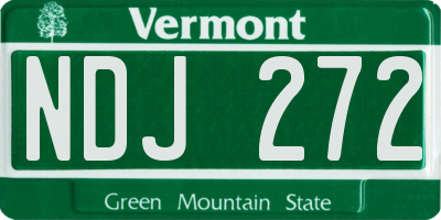 VT license plate NDJ272