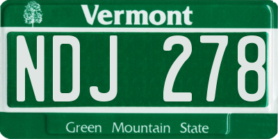 VT license plate NDJ278
