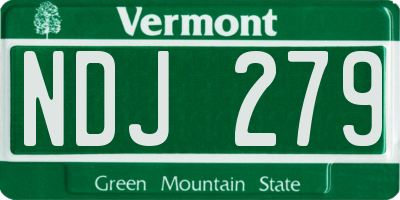 VT license plate NDJ279