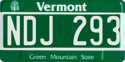 VT license plate NDJ293