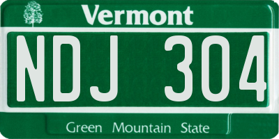 VT license plate NDJ304