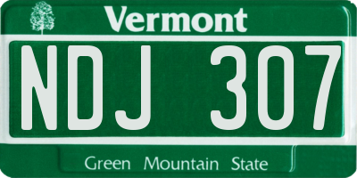 VT license plate NDJ307
