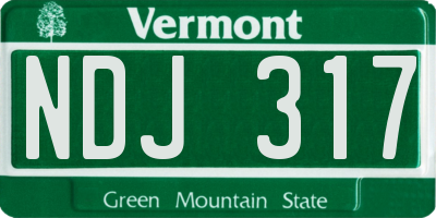 VT license plate NDJ317