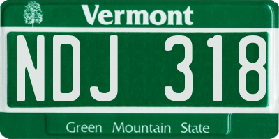 VT license plate NDJ318