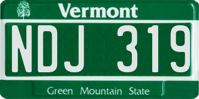 VT license plate NDJ319
