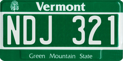 VT license plate NDJ321