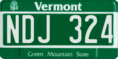 VT license plate NDJ324