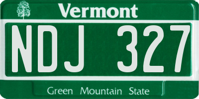 VT license plate NDJ327