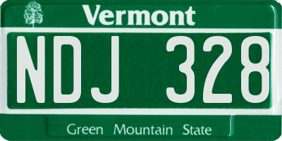 VT license plate NDJ328