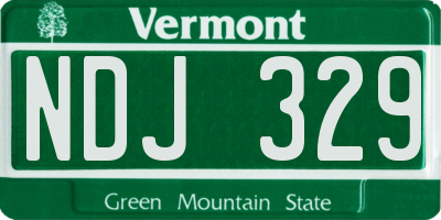VT license plate NDJ329