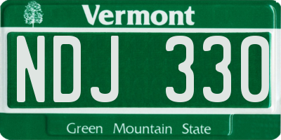 VT license plate NDJ330