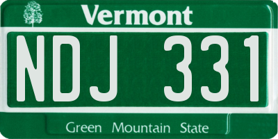 VT license plate NDJ331