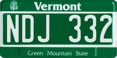 VT license plate NDJ332