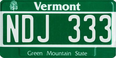 VT license plate NDJ333