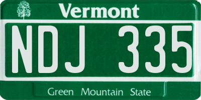 VT license plate NDJ335