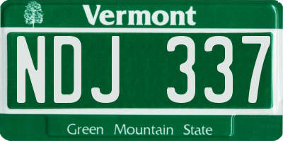 VT license plate NDJ337