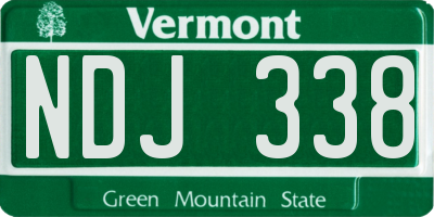 VT license plate NDJ338