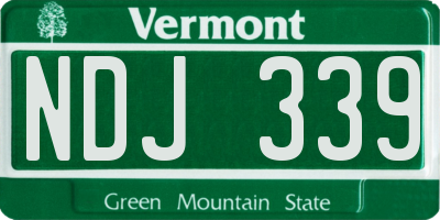 VT license plate NDJ339