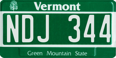 VT license plate NDJ344