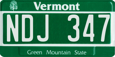 VT license plate NDJ347