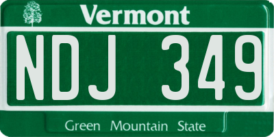 VT license plate NDJ349