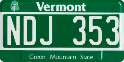 VT license plate NDJ353