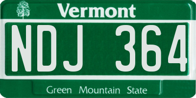 VT license plate NDJ364