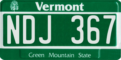 VT license plate NDJ367