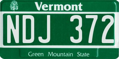 VT license plate NDJ372