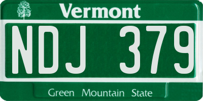 VT license plate NDJ379